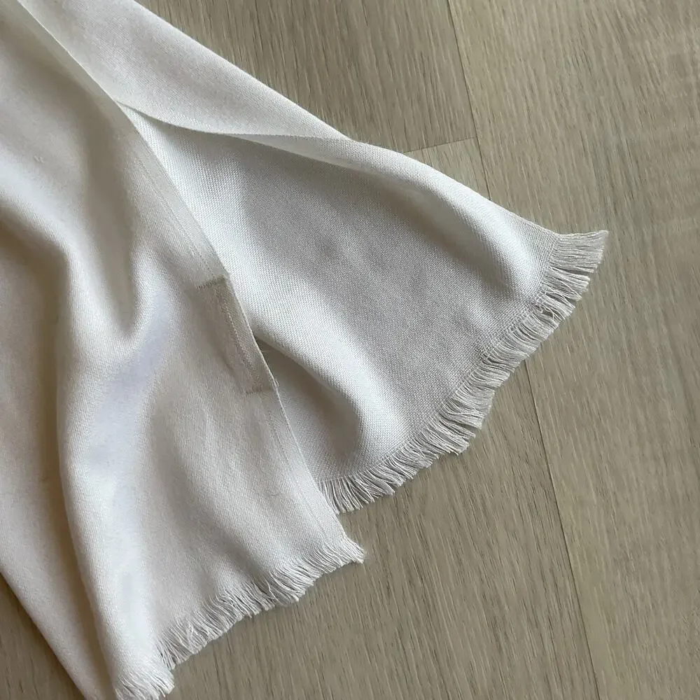 Max Studio Fringe Scarf White 72 x 20